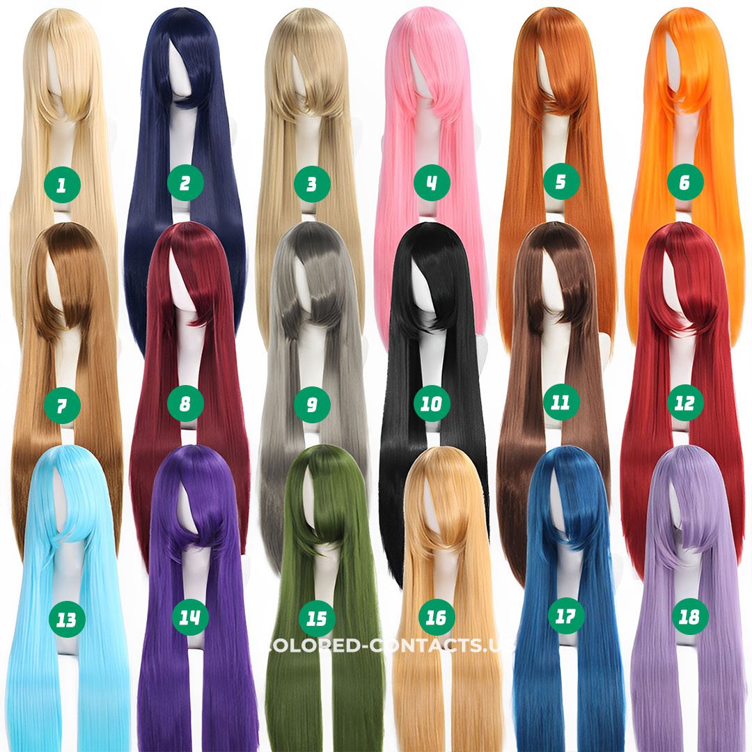 100cm Universal Straight Cosplay Wig - 18 Colors - image 1