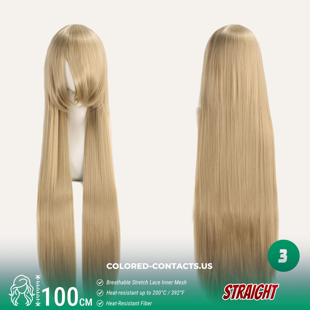 100cm Universal Straight Cosplay Wig – 18 Colors - thumbnail 3