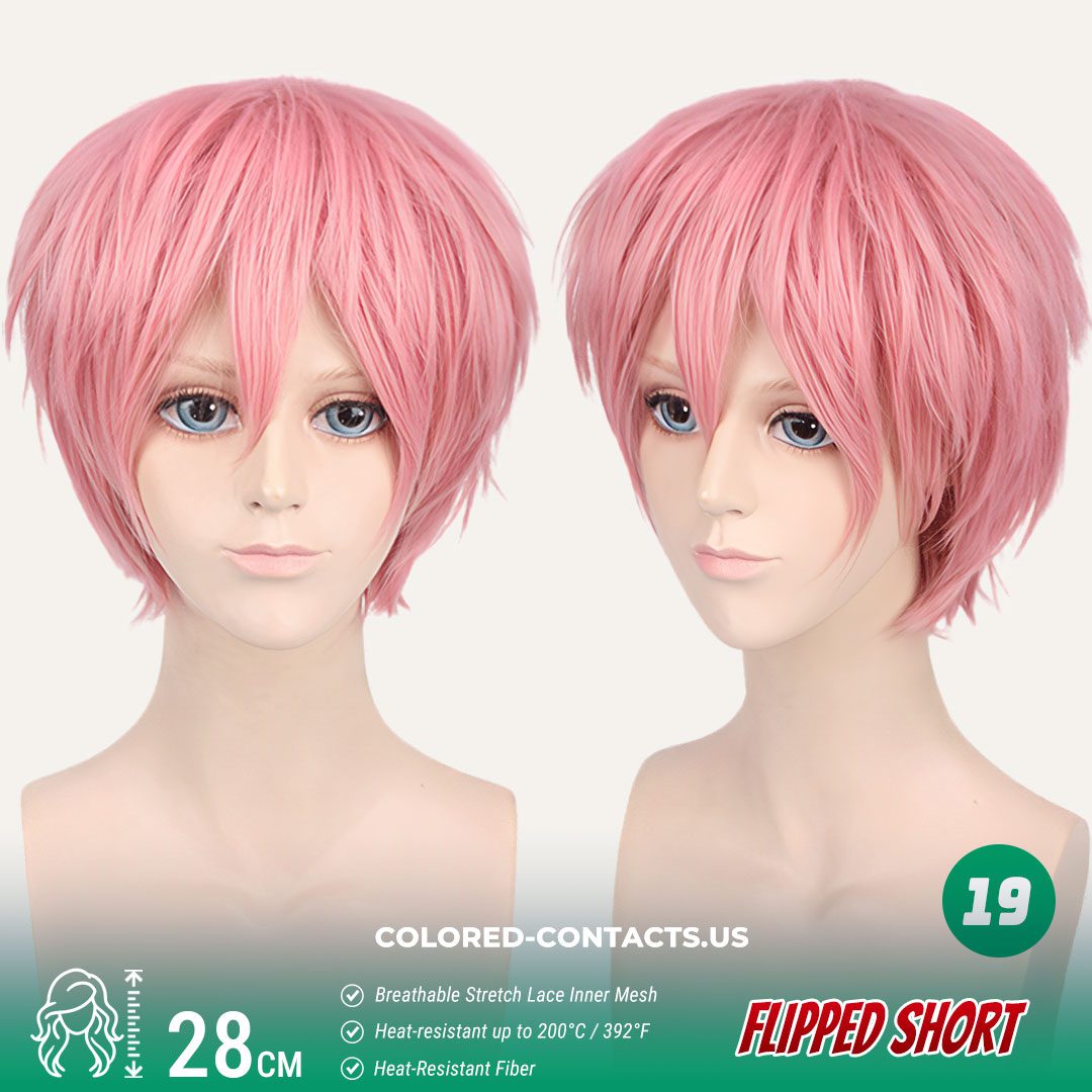 28cm Flipped Short Cosplay Wig Collection – 20 Colors - thumbnail 4