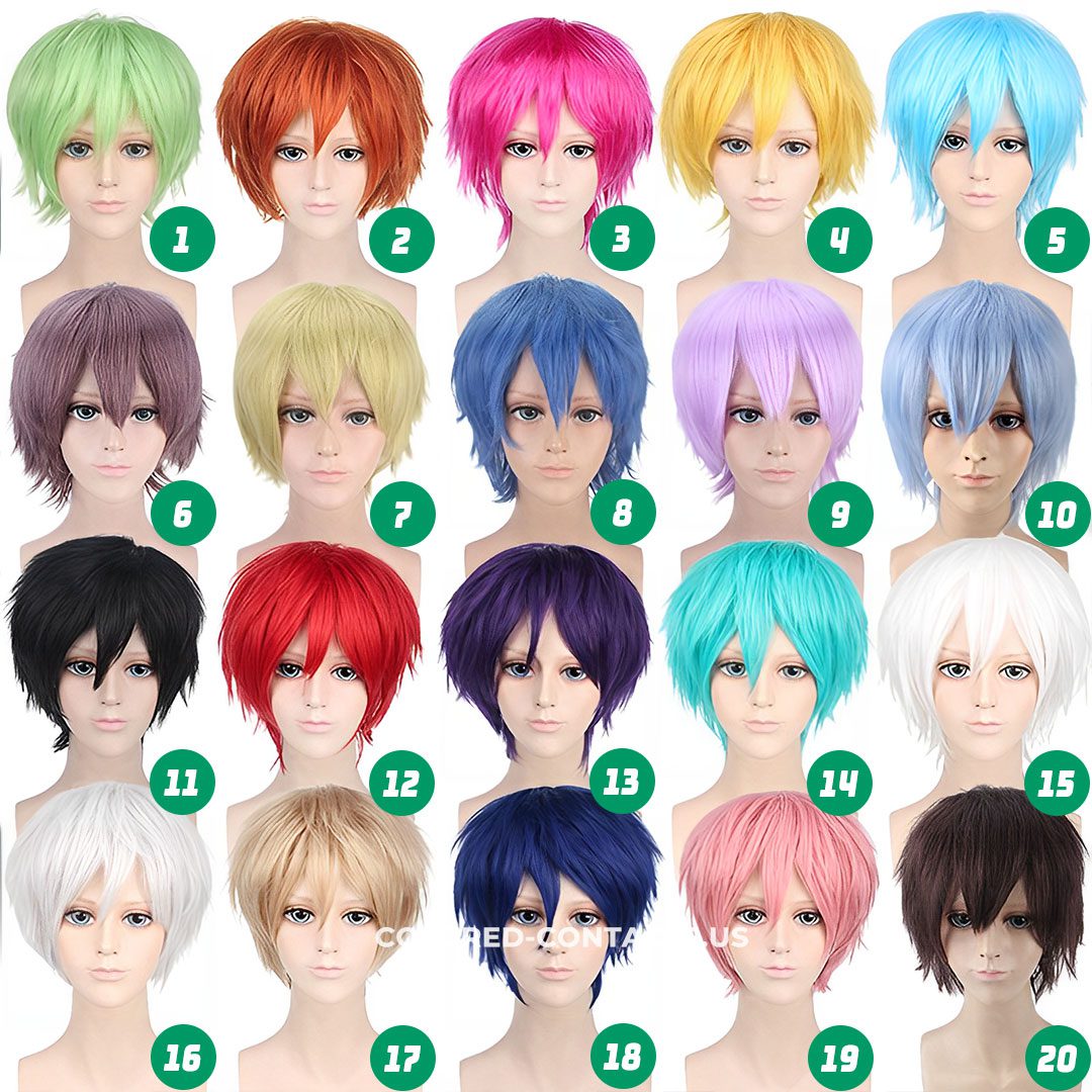 28cm Flipped Short Cosplay Wig Collection - 20 Colors - image 1