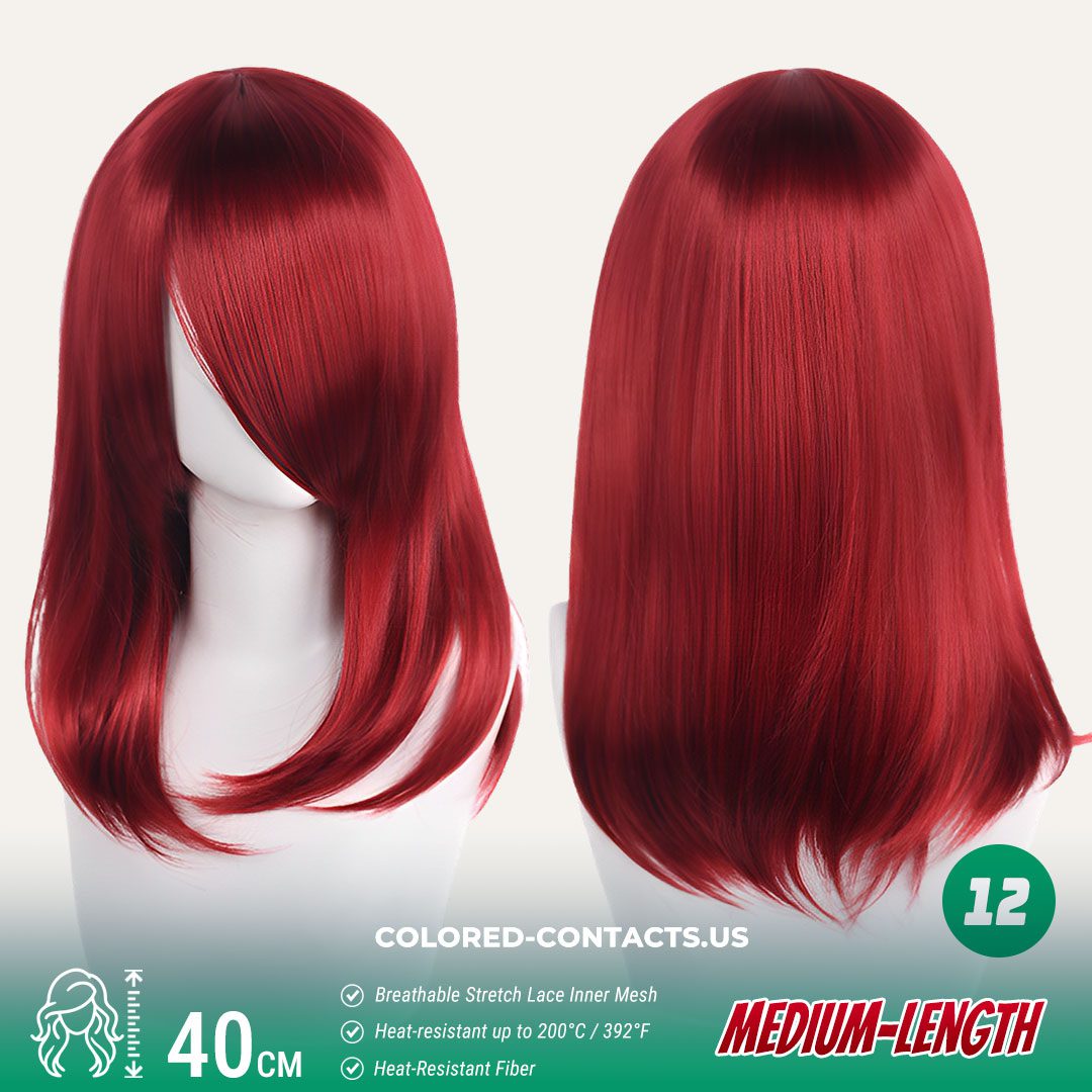 40cm Medium-Length Inward Curl Cosplay Wig Collection - 24 Colors - thumbnail 5