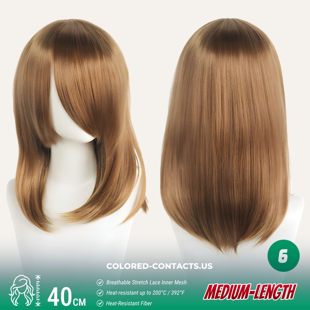 40cm Medium-Length Inward Curl Cosplay Wig Collection – 24 Colors - thumbnail 3