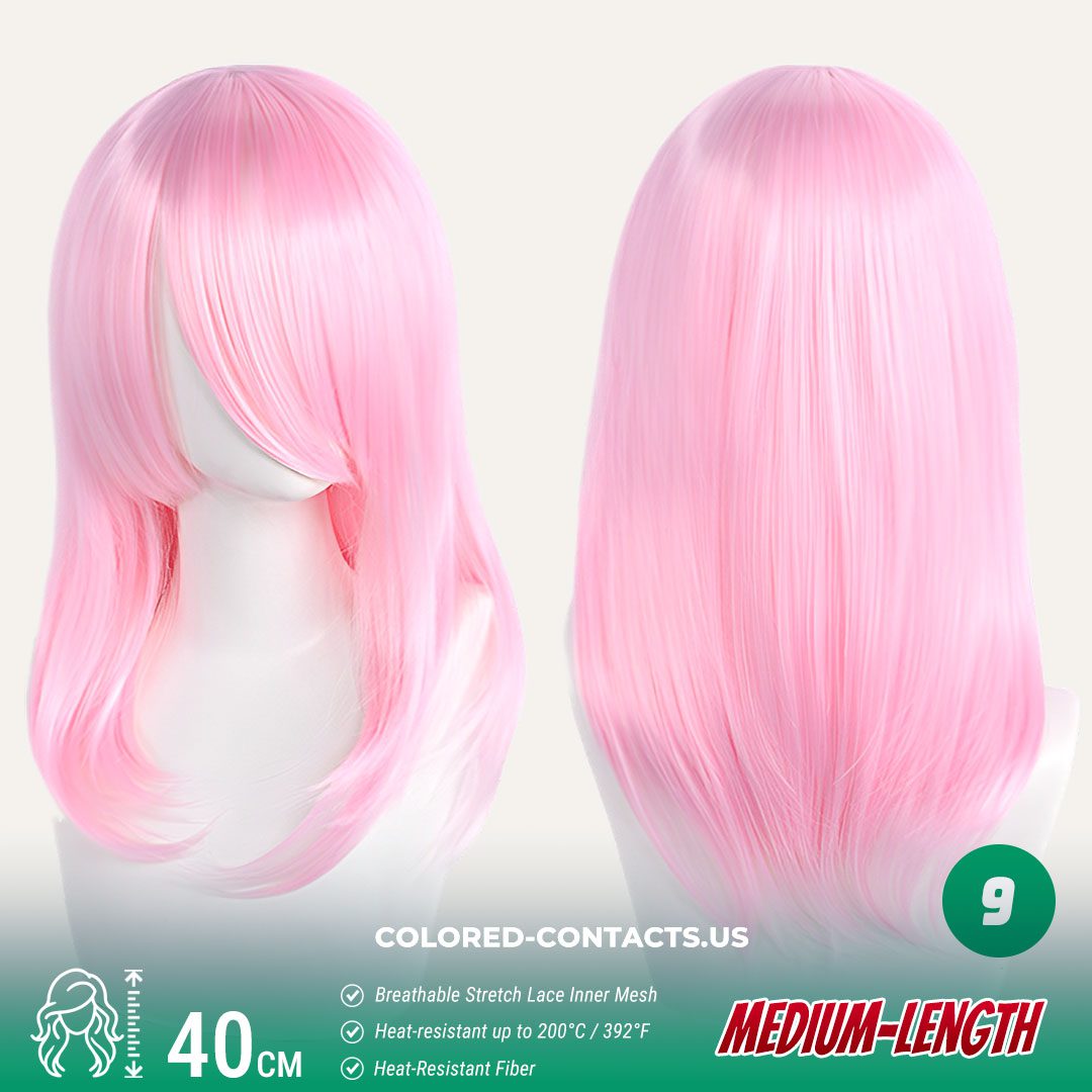 40cm Medium-Length Inward Curl Cosplay Wig Collection - 24 Colors - thumbnail 4