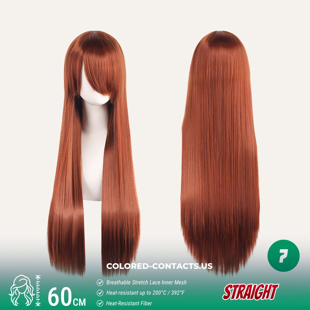 60cm Universal Straight Cosplay Wig Collection - 24 Colors - thumbnail 5