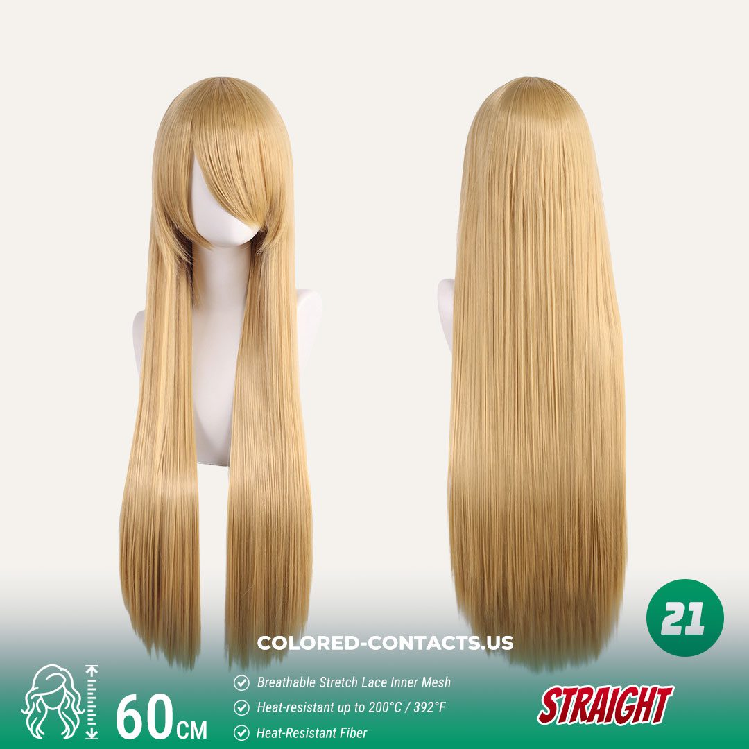 60cm Universal Straight Cosplay Wig Collection - 24 Colors - thumbnail 4