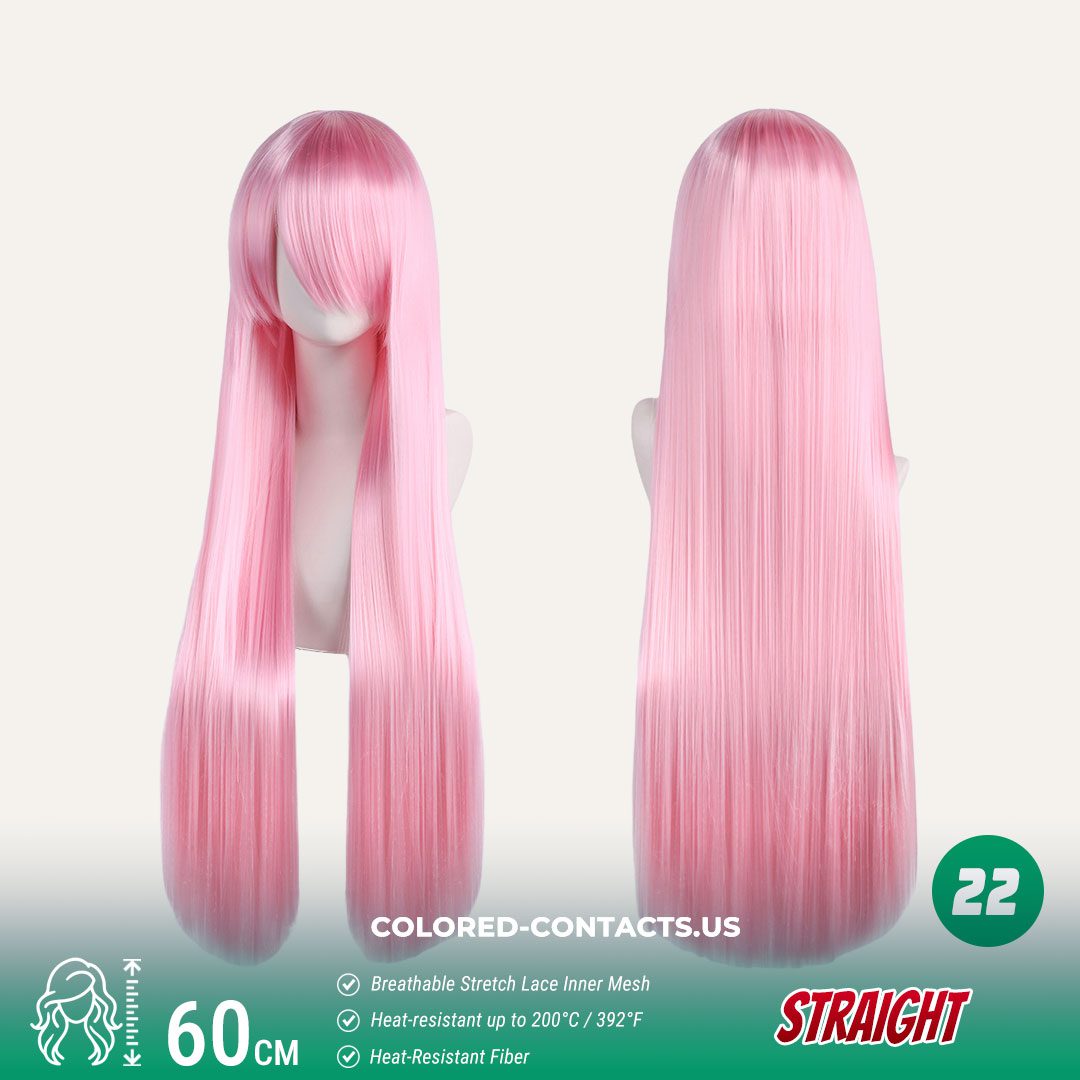 60cm Universal Straight Cosplay Wig Collection - 24 Colors - thumbnail 6