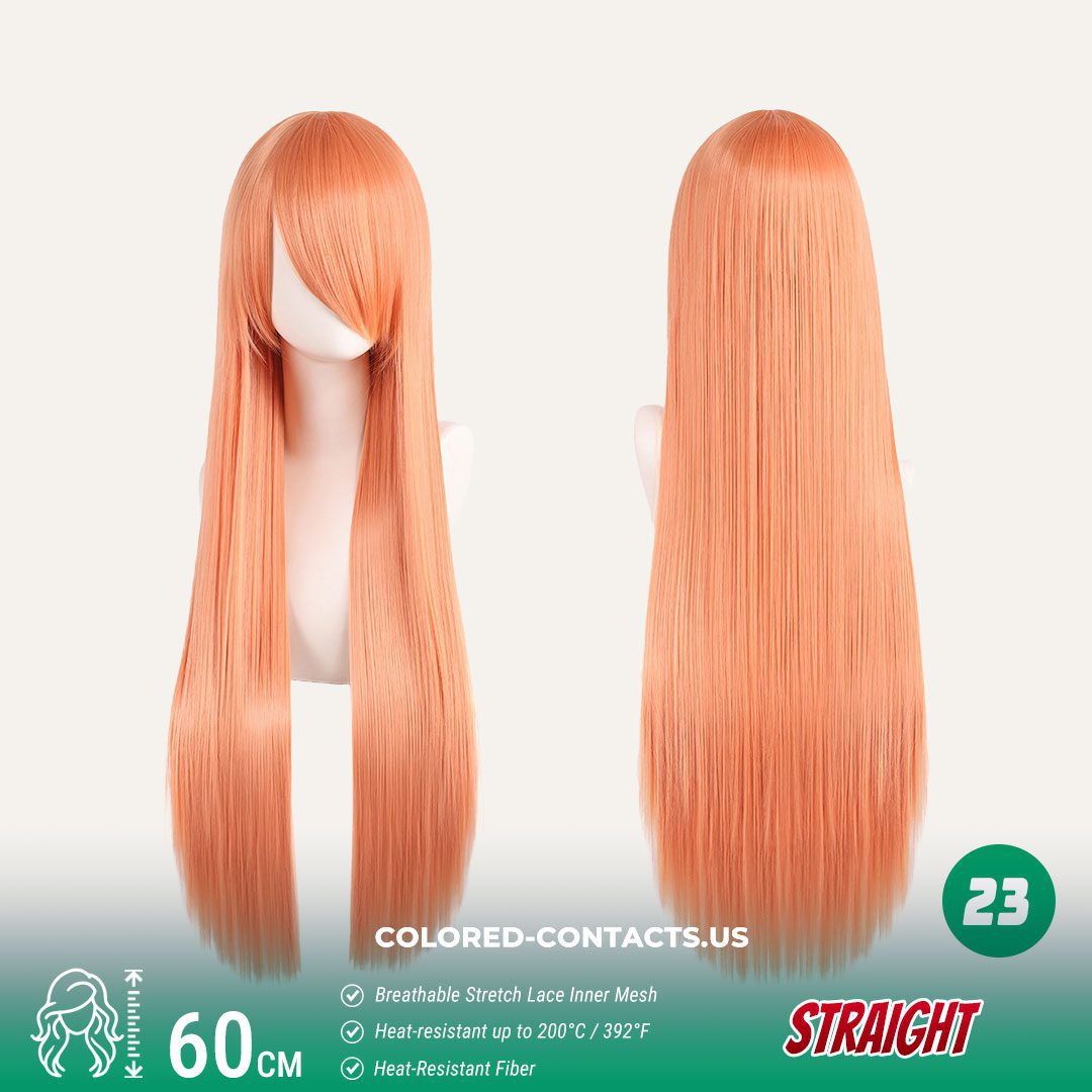 60cm Universal Straight Cosplay Wig Collection – 24 Colors - thumbnail 2