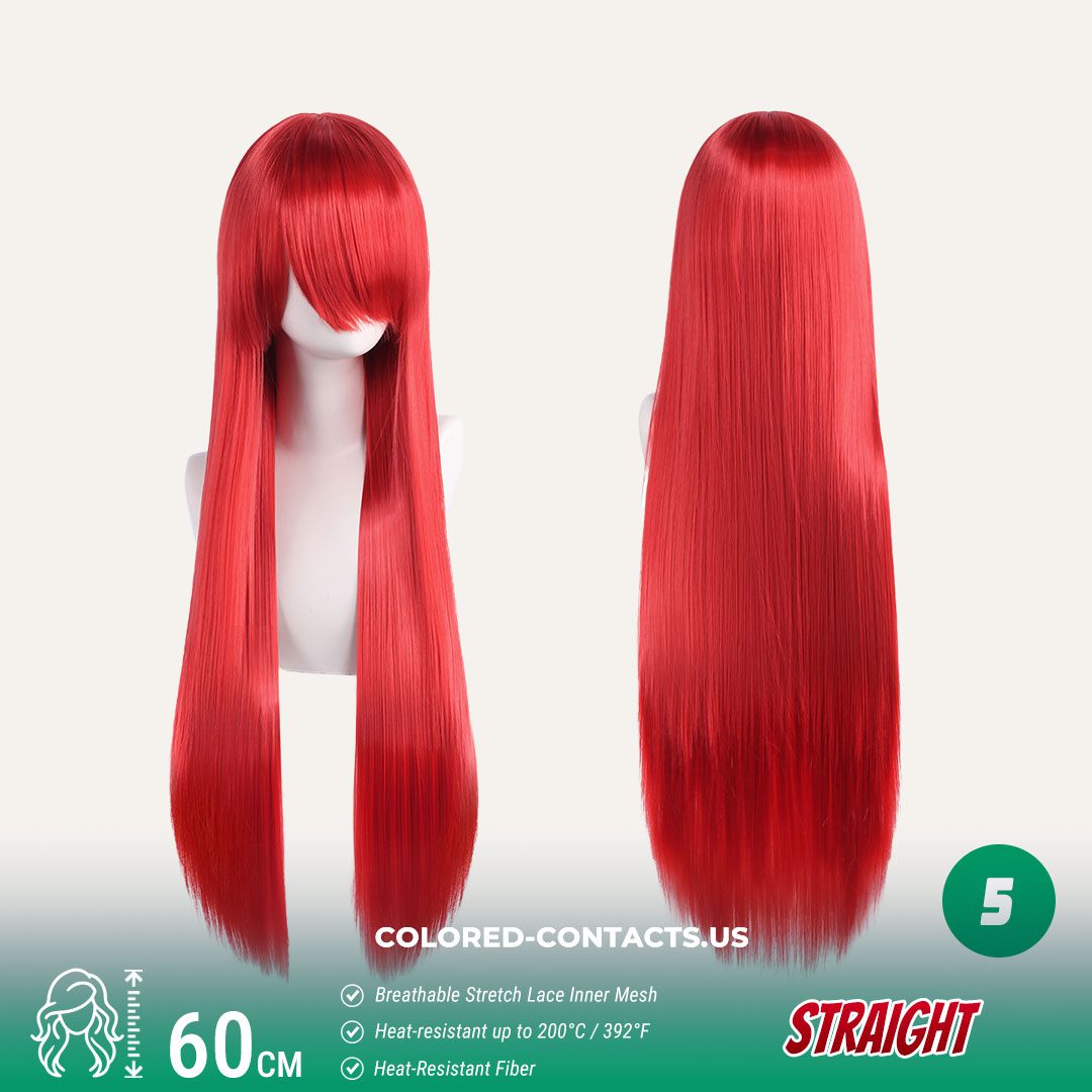 60cm Universal Straight Cosplay Wig Collection - 24 Colors - thumbnail 3