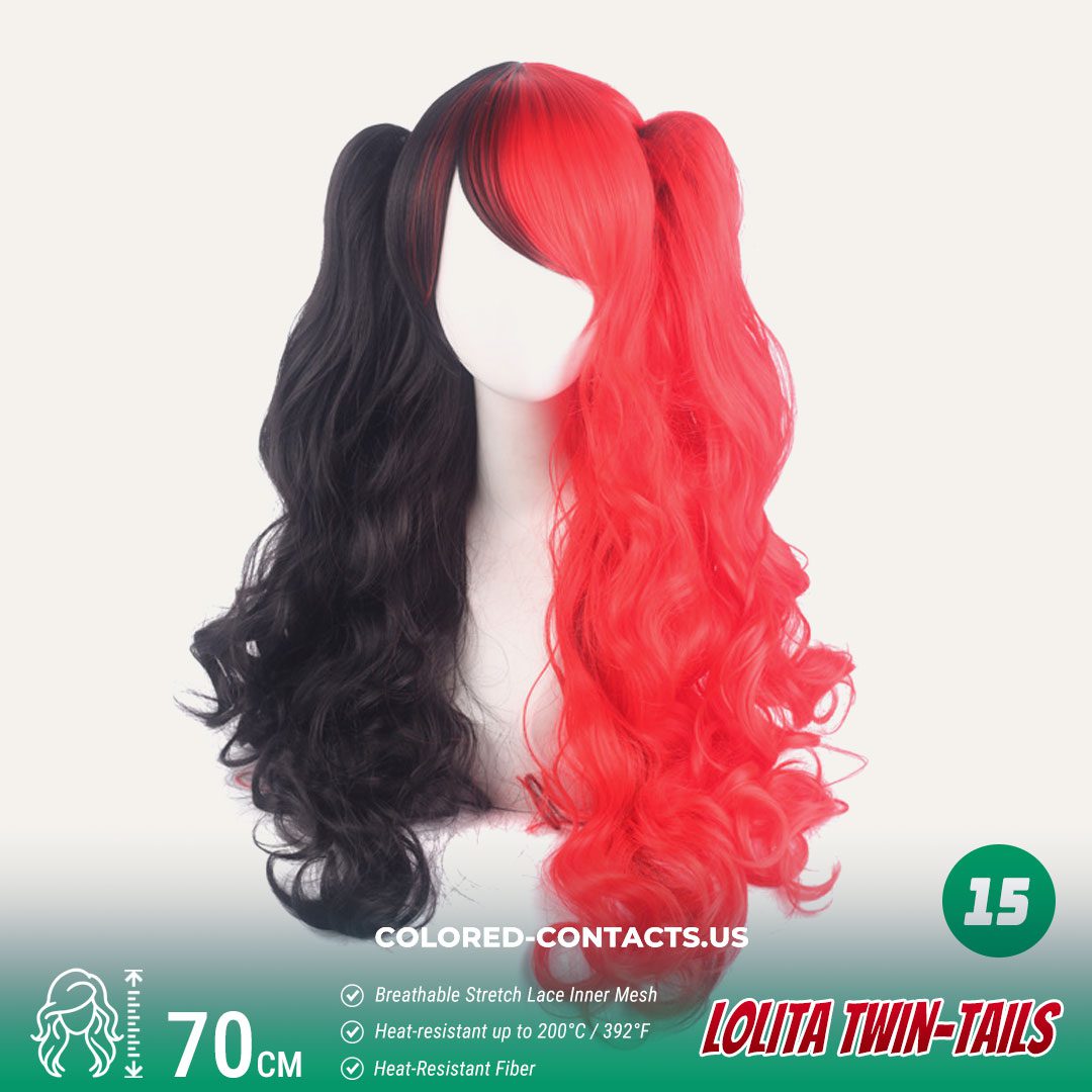 70cm Lolita Twin-Tails Curly Cosplay Wig - 20 Colors - thumbnail 2