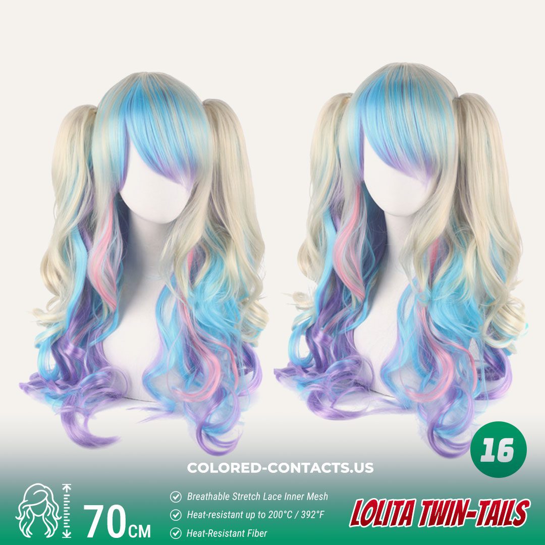 70cm Lolita Twin-Tails Curly Cosplay Wig – 20 Colors - thumbnail 4