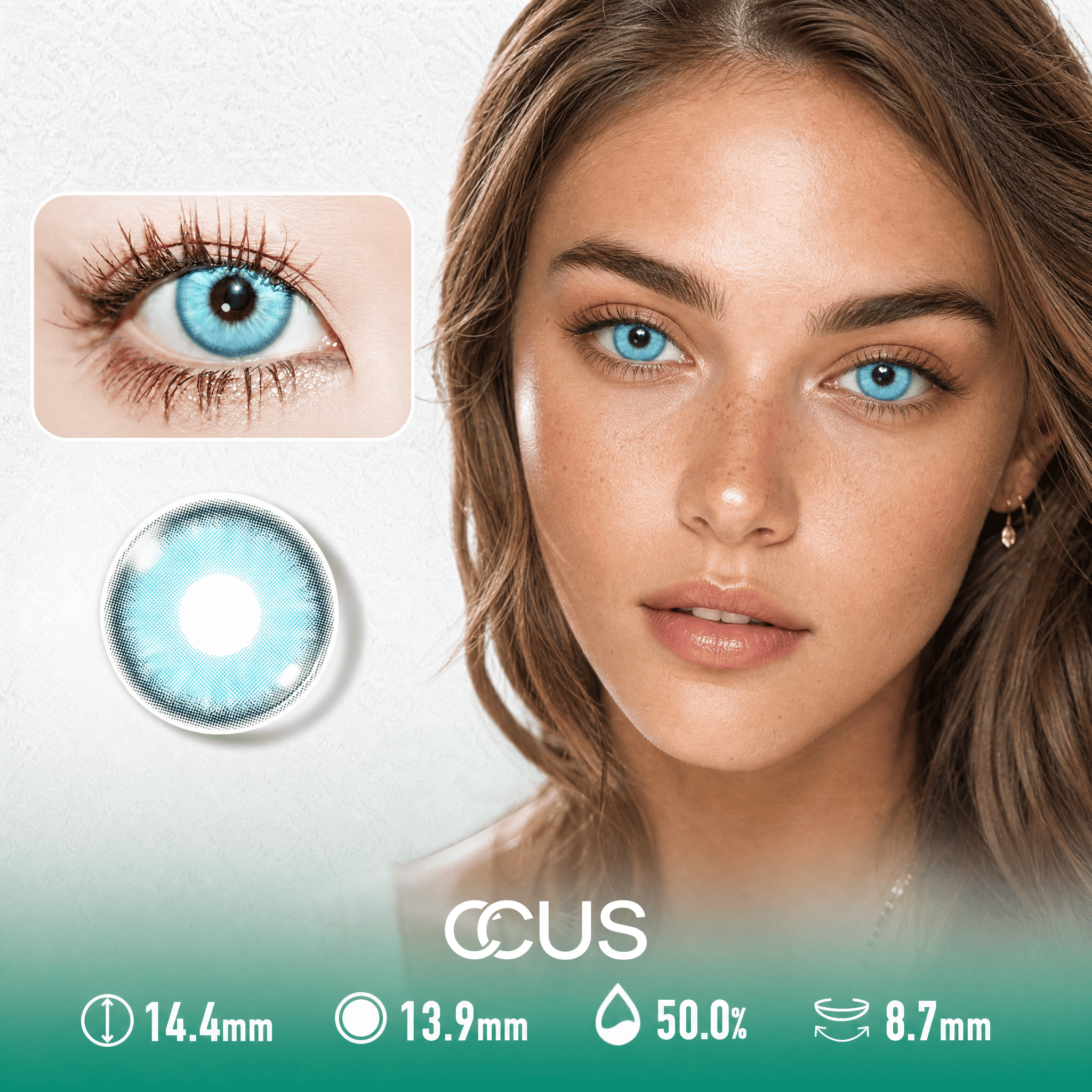 Glacier Cyan Blue Contact Lenses - image 1