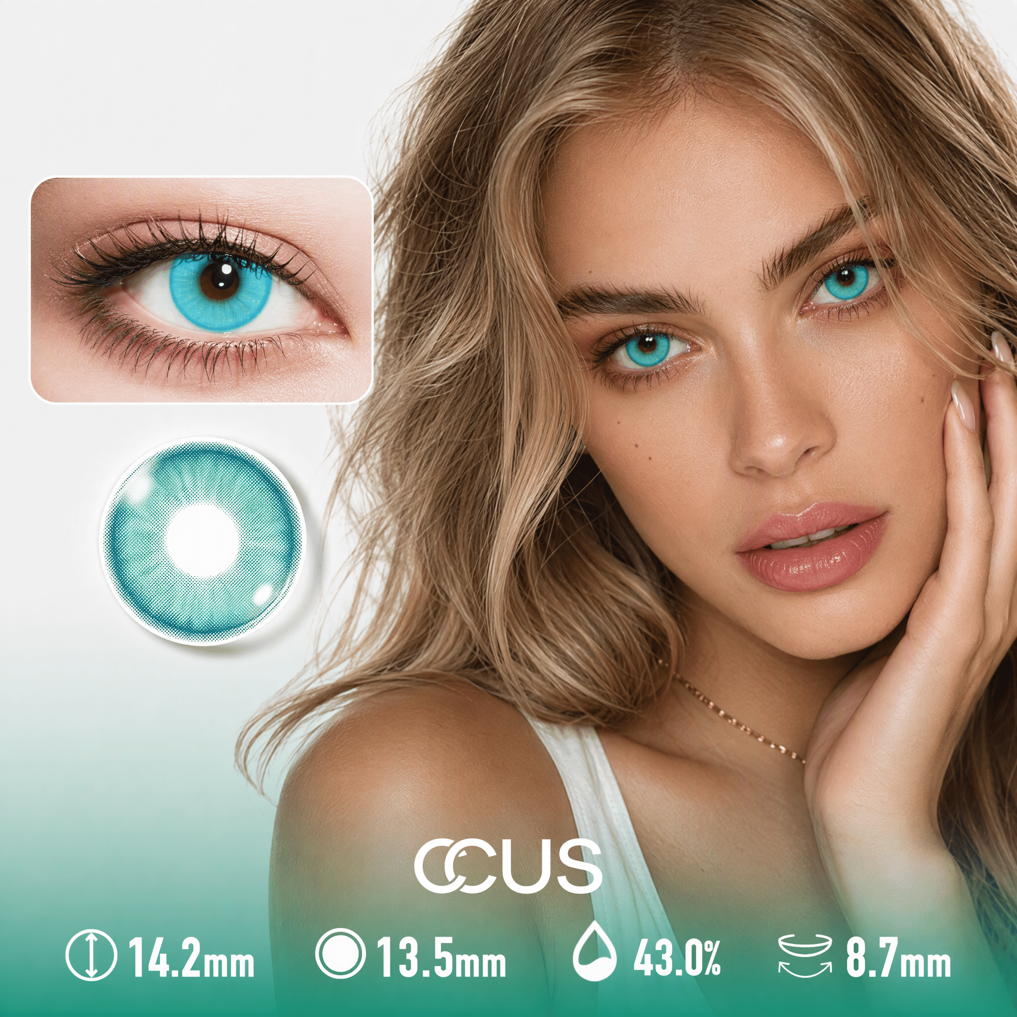 Lagoon Cyan Azure Blue Contact Lenses - image 1