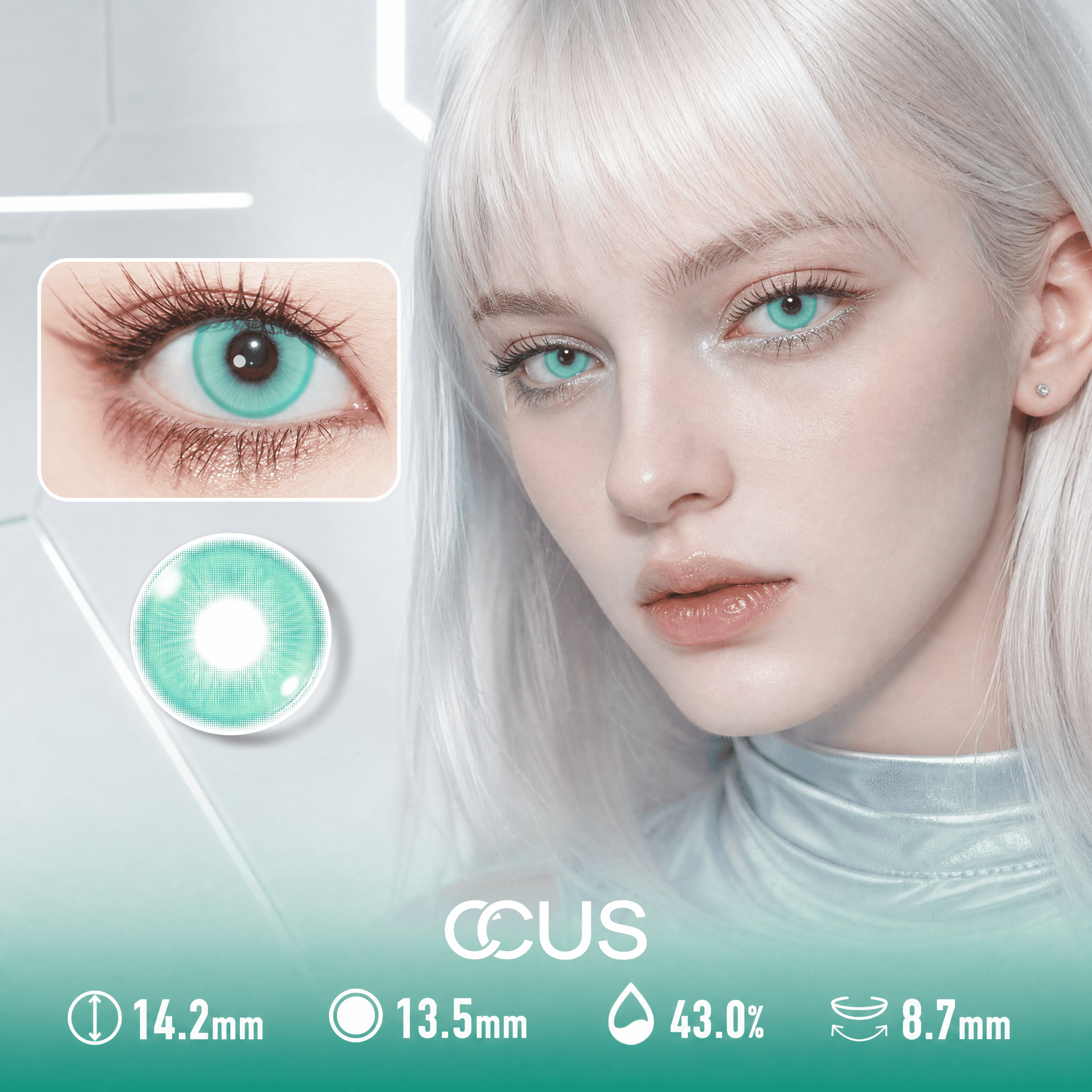 Aqua Tide Turquoise Azure Blue Contact Lenses - image 1