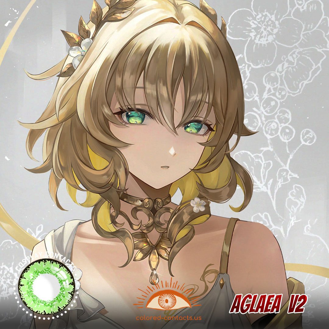 HONKAI : Aglaea Cosplay Green Contact Lenses - image 1