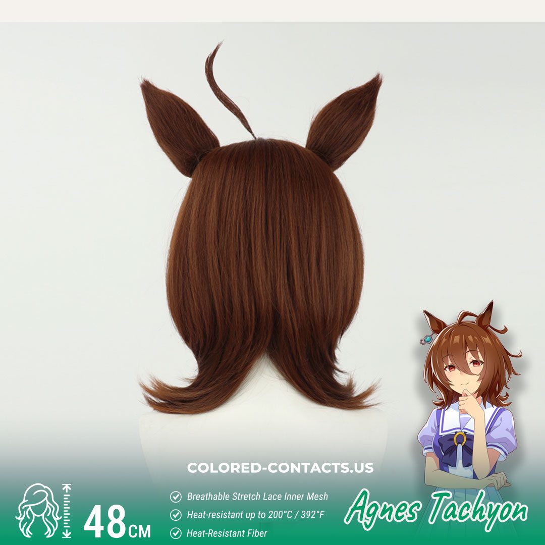 Agnes Tachyon Cosplay Wig - Premium Brown Hair with Ears - thumbnail 2