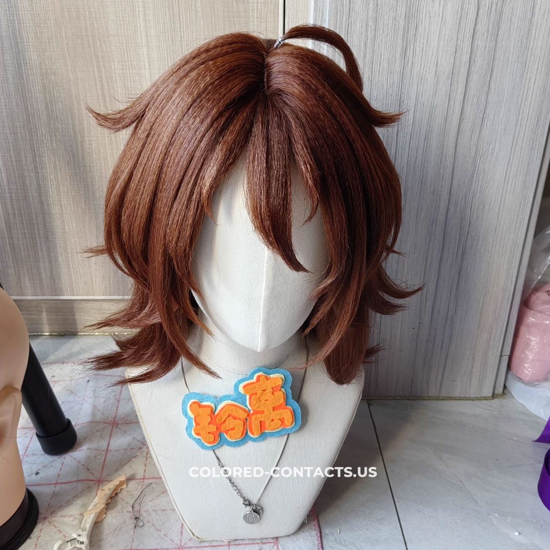 Agnes Tachyon Cosplay Wig - Premium Brown Hair with Ears - thumbnail 4