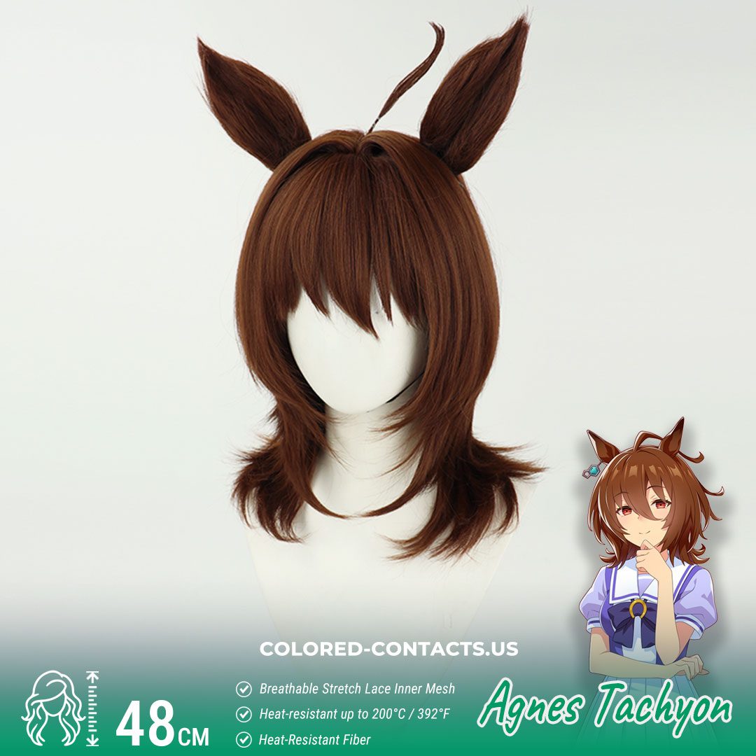 Agnes Tachyon Cosplay Wig - Premium Brown Hair with Ears - image 1