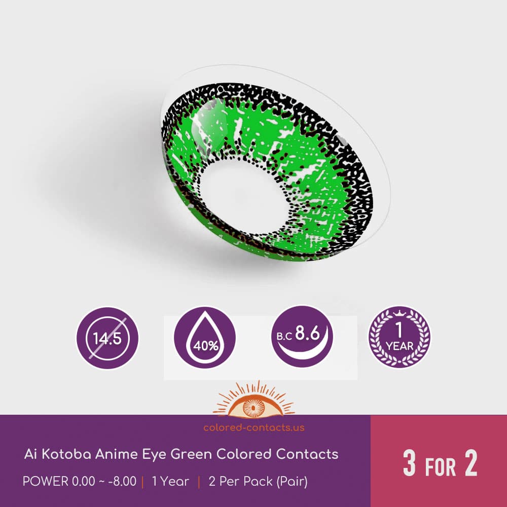 WataMote: Tomoko Kuroki Cosplay Green Contact Lenses - thumbnail 4