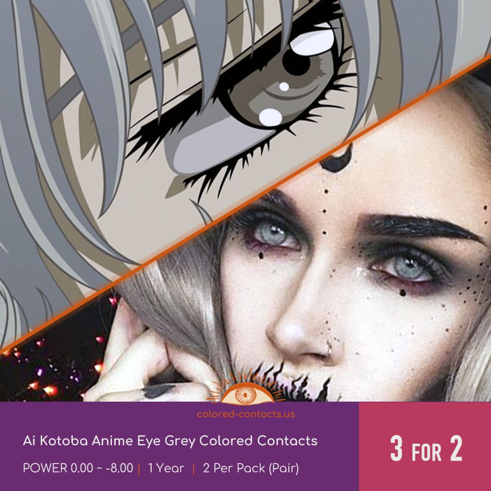Ai Kotoba Anime Eye Grey Colored Contacts - thumbnail 2
