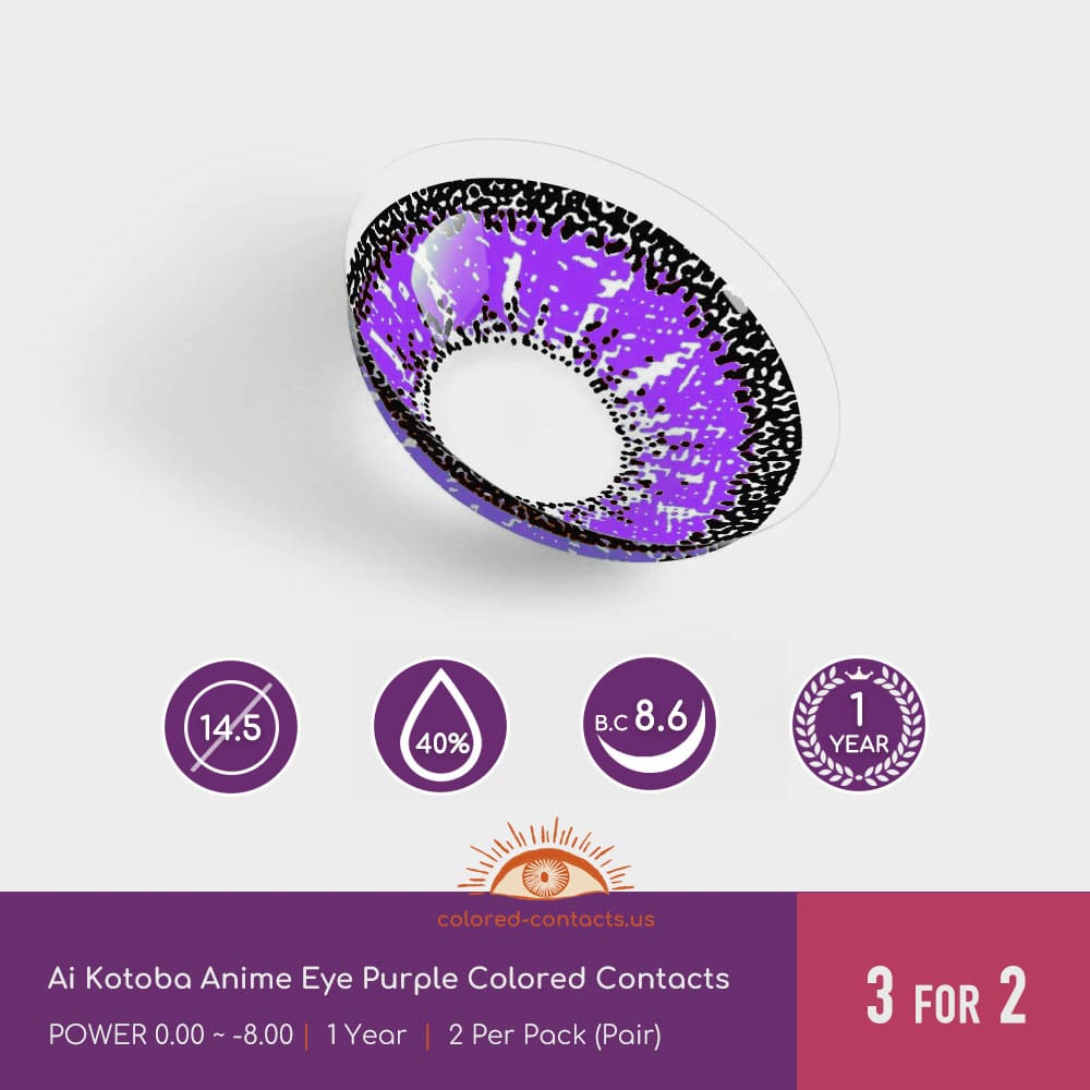 JoJo's Bizarre: Yoshikage Kira Cosplay Purple Contact Lenses - thumbnail 4