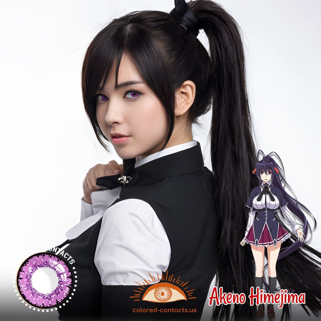 High School DxD: Akeno Himejima Cosplay Violet Contact Lenses - image 1