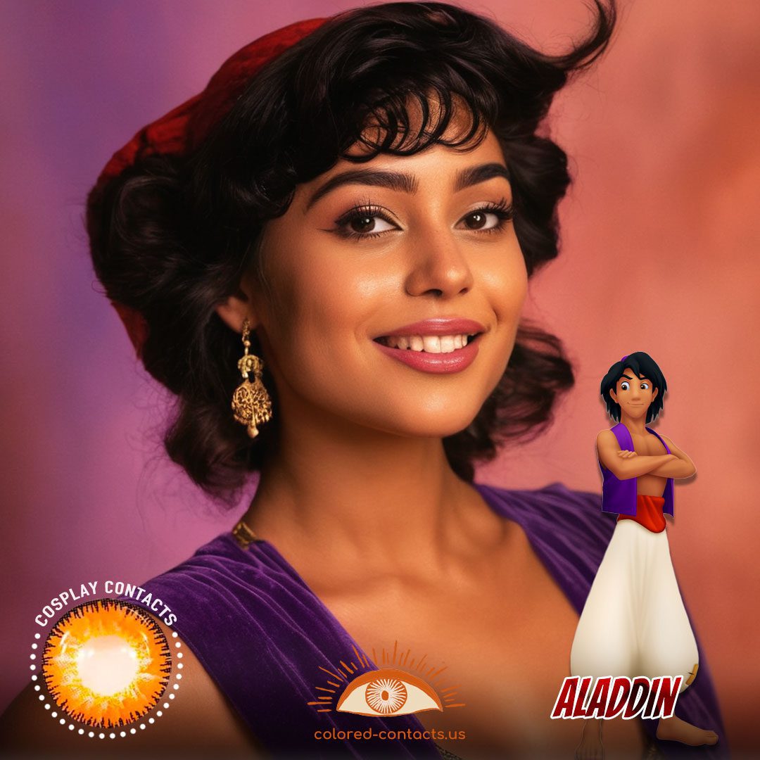 Aladdin Cosplay Brown Contact Lenses - image 1