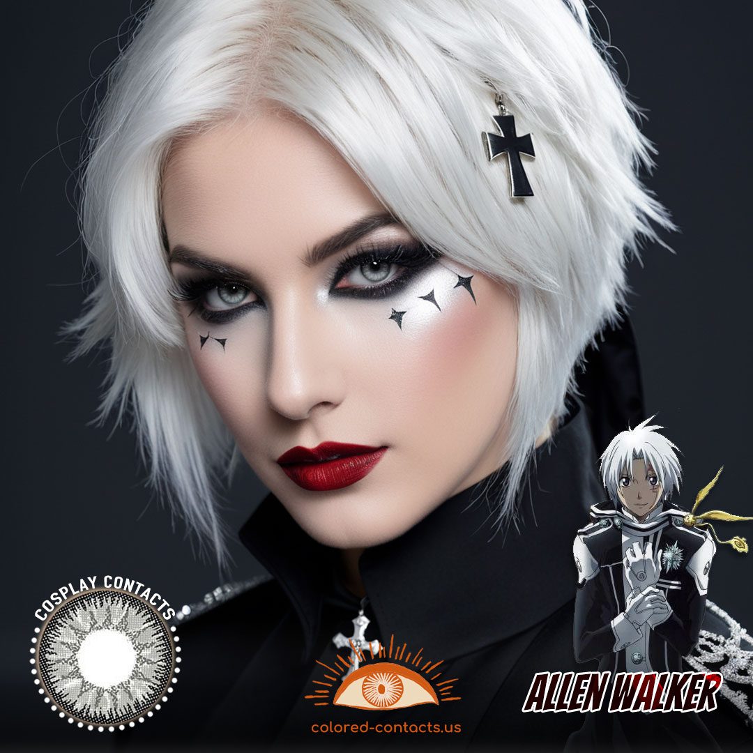 D.Gray-man: Allen Walker Cosplay Silver-Gray Contact Lenses - image 1
