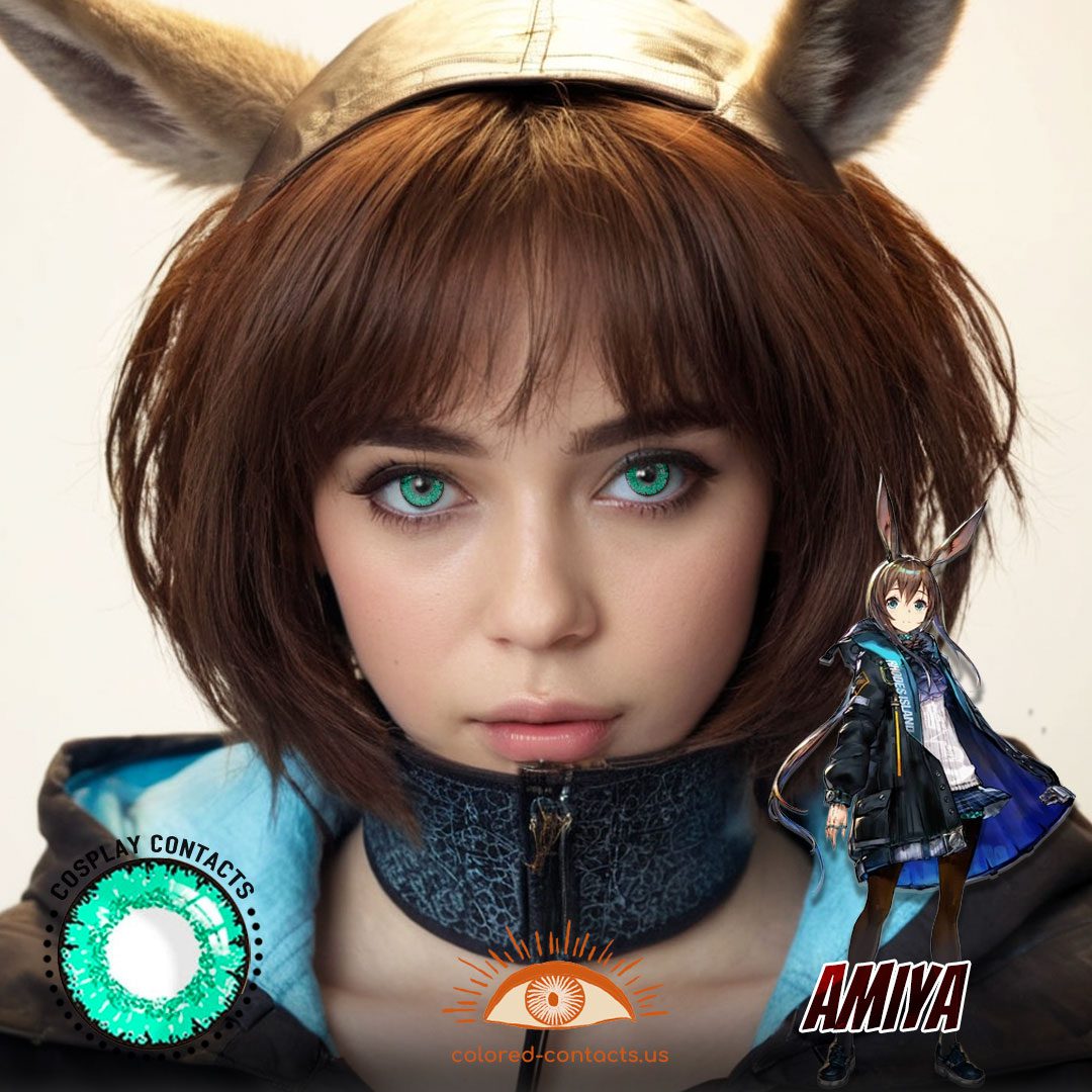 Arknights: Amiya Cosplay Opal Green Contact Lenses - image 1