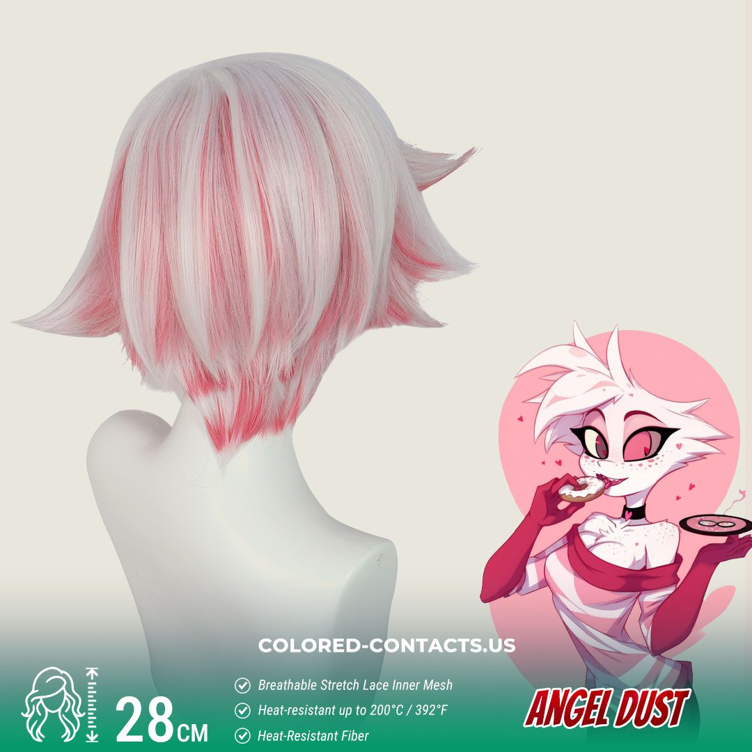 Angel Dust Cosplay Wig - Pink And White Wig - thumbnail 2