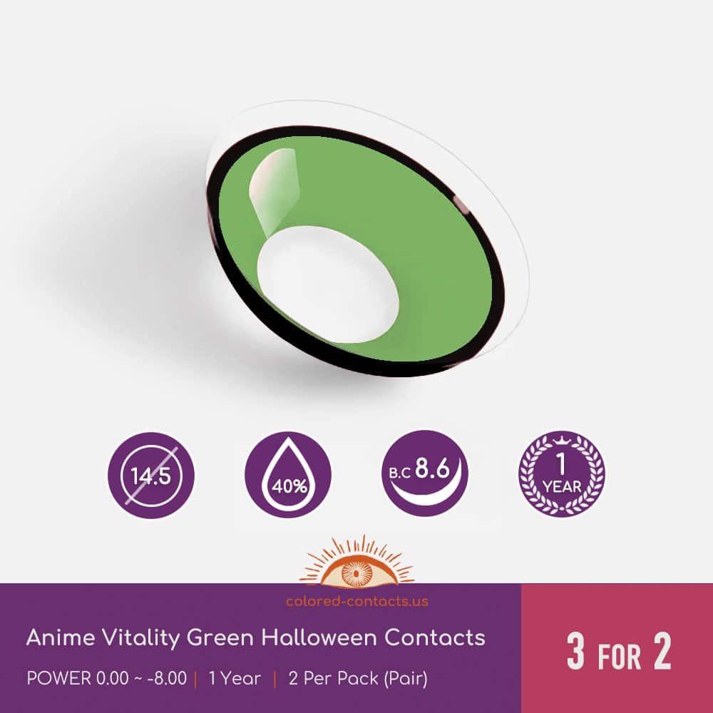 Anime Vitality Green Halloween Contacts - thumbnail 3
