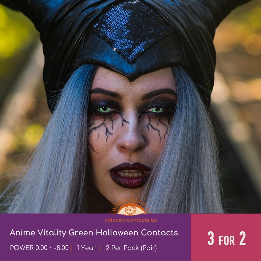 Anime Vitality Green Halloween Contacts - thumbnail 2