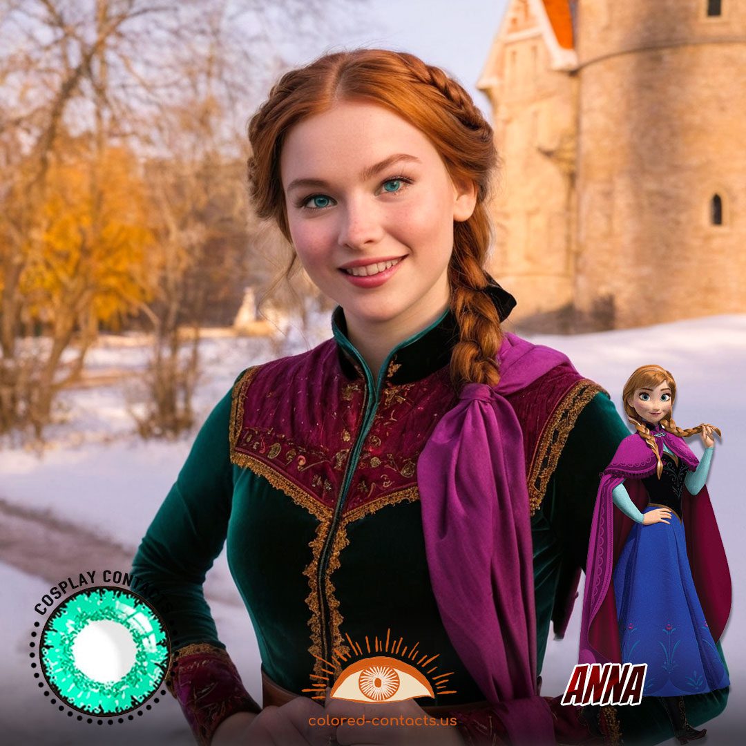 Frozen: Anna Cosplay Opal Green Contact Lenses - image 1