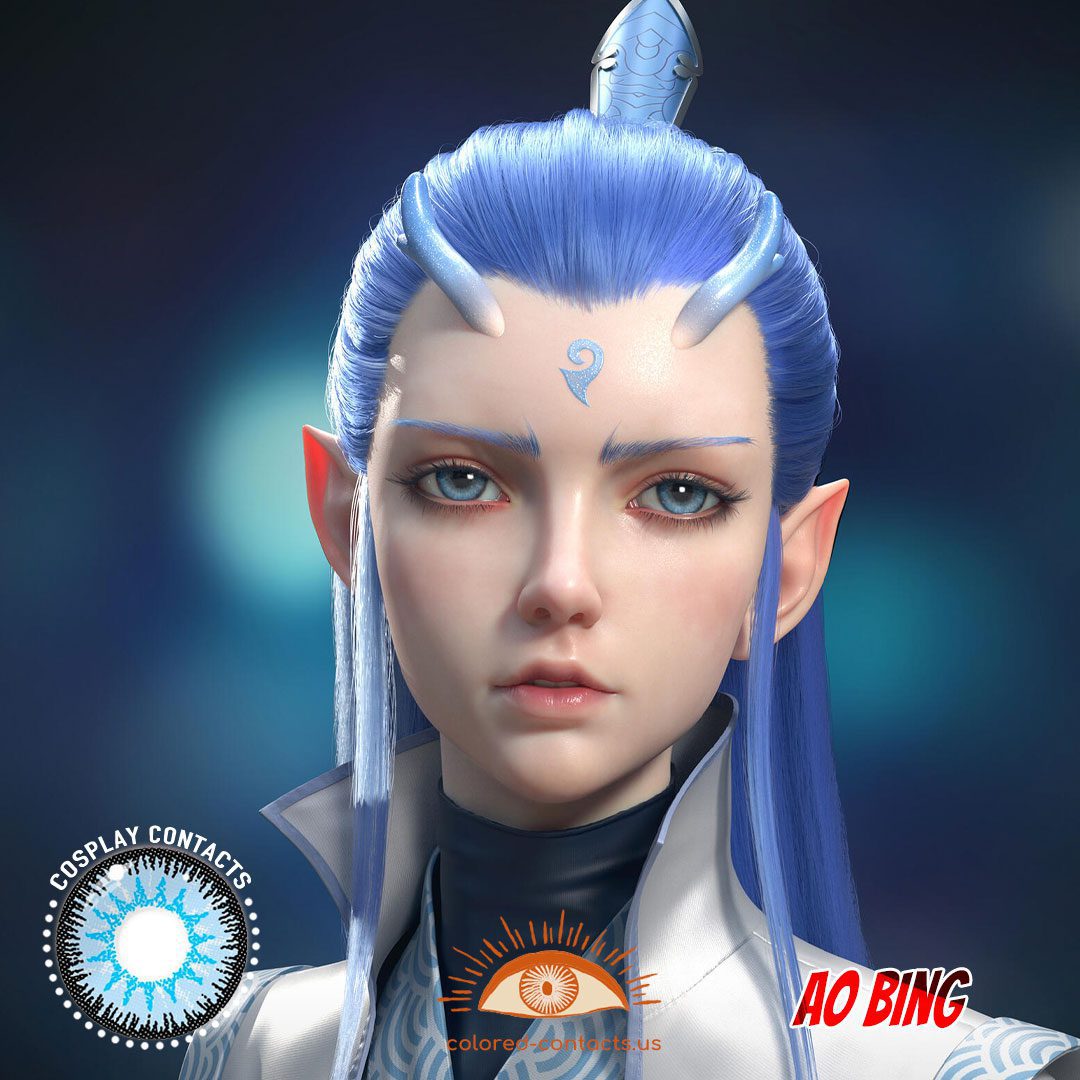 Ao Bing Cosplay Blue Contact Lenses - image 1