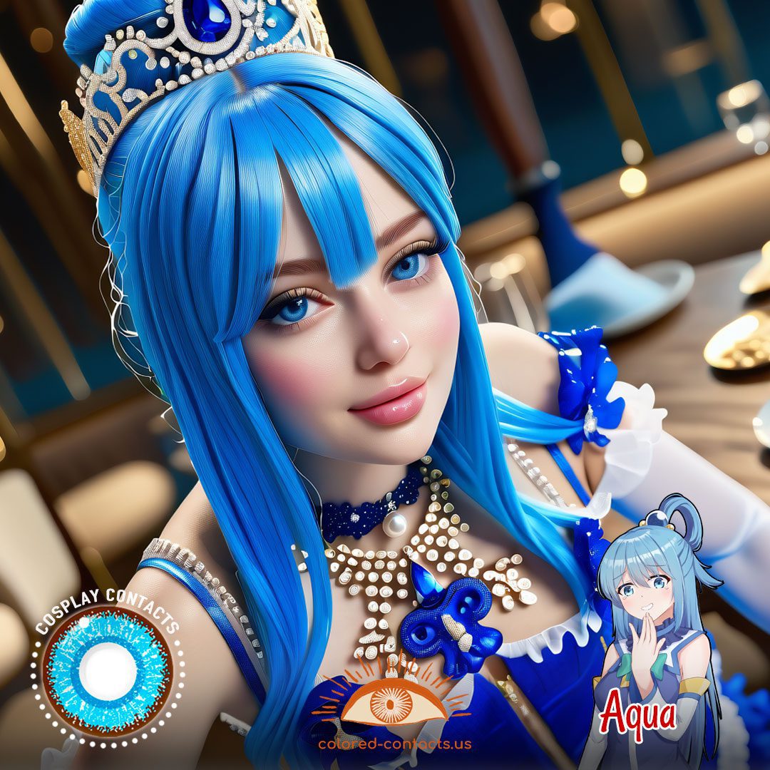 KonoSuba: Aqua Cosplay Contact Lenses - image 1