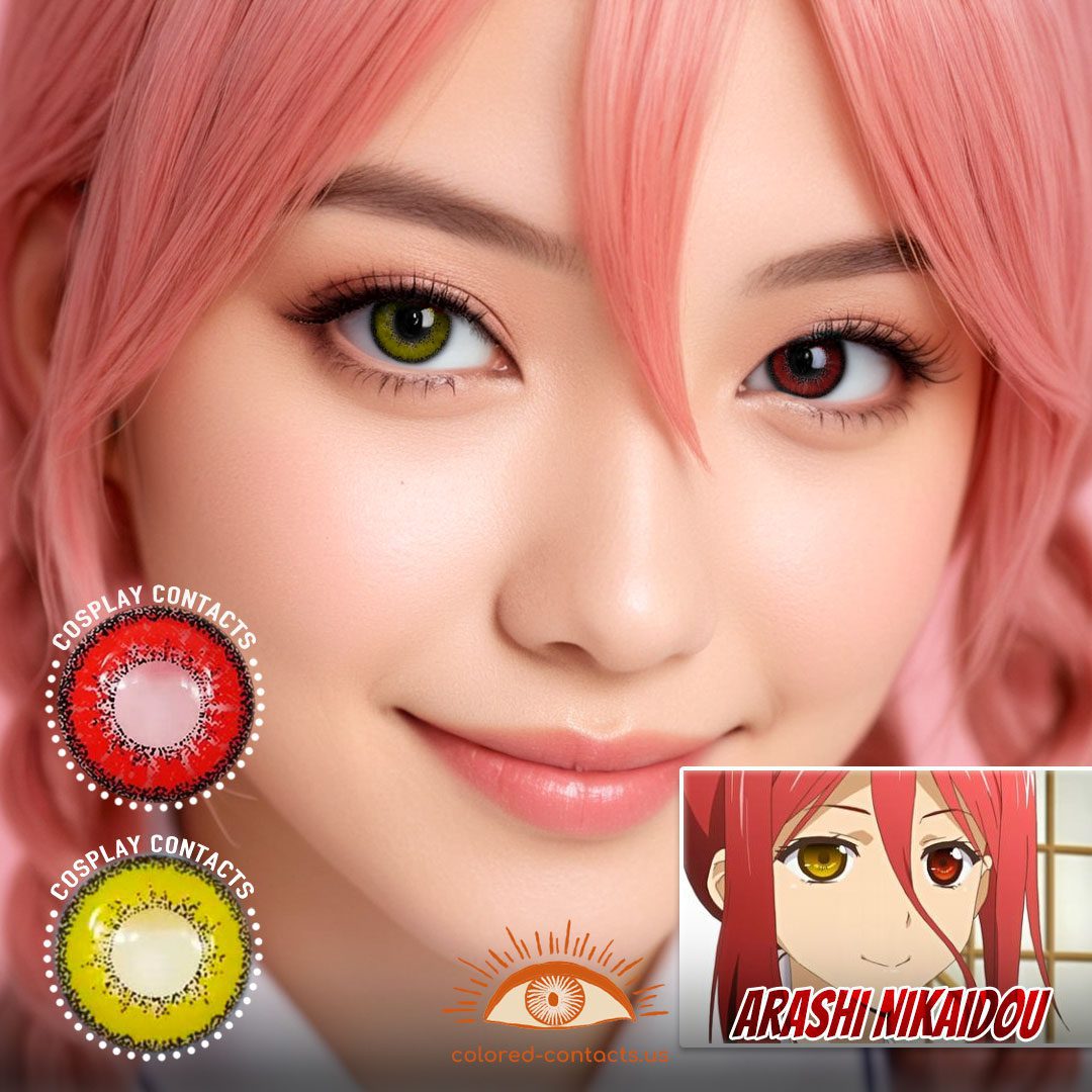 Arashi Nikaidou Cosplay Heterochromia Contact Lenses - image 1