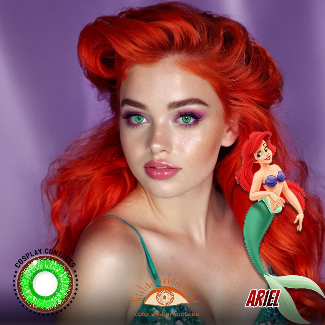 The Little Mermaid: Ariel Cosplay Green Contact Lenses - image 1