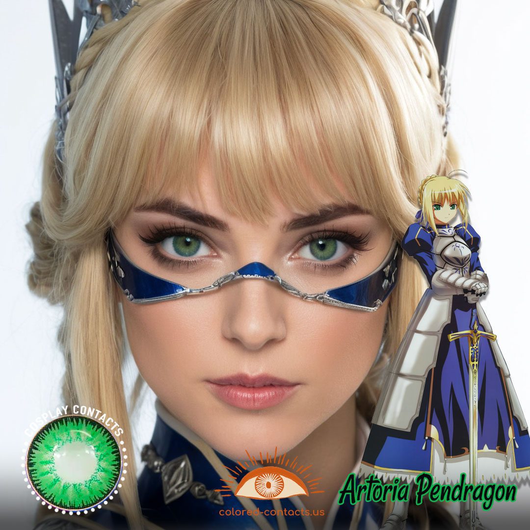 Fate/Grand Order: Artoria Pendragon Cosplay Green Contact Lenses - image 1