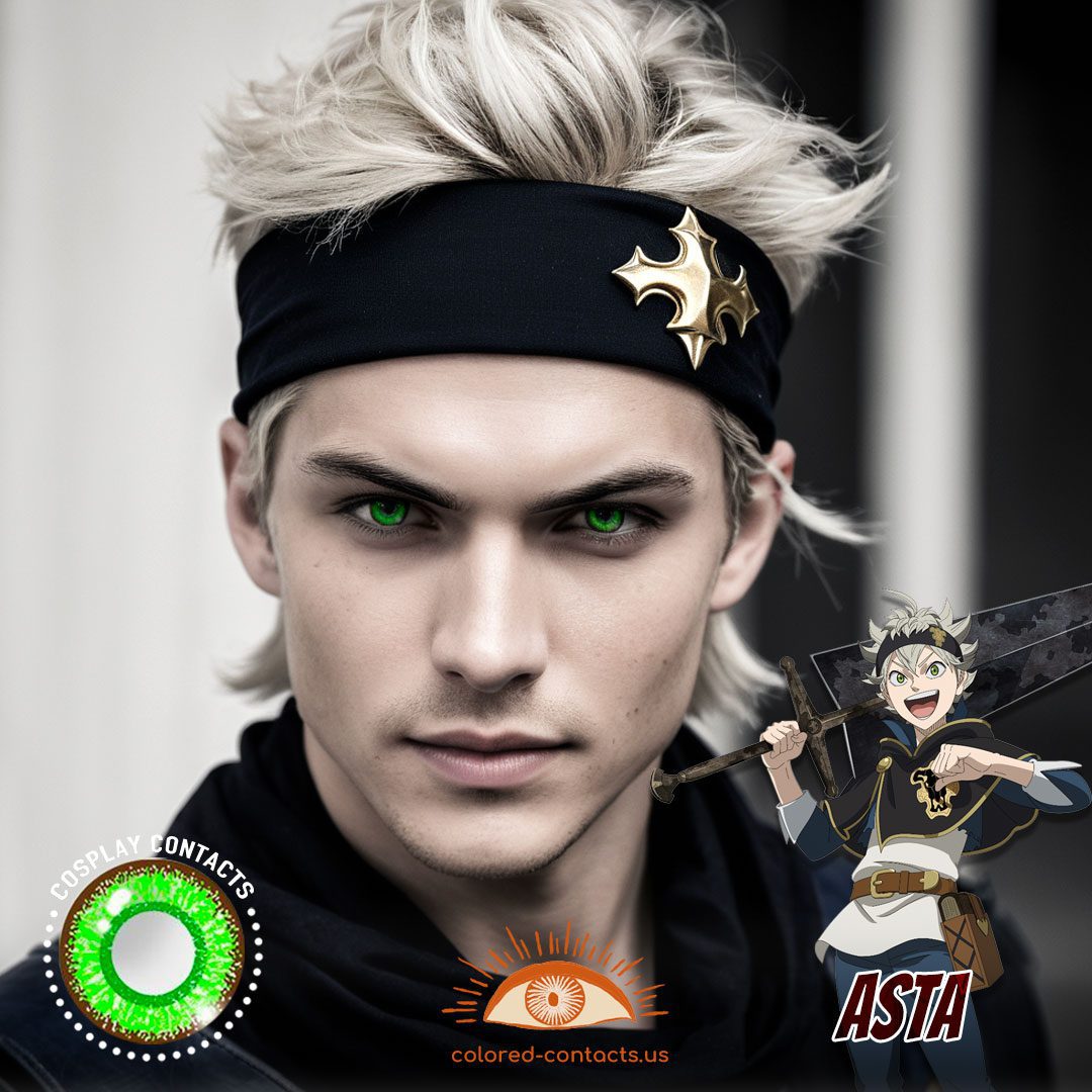 Black Clover: Asta Cosplay Green Contact Lenses - image 1