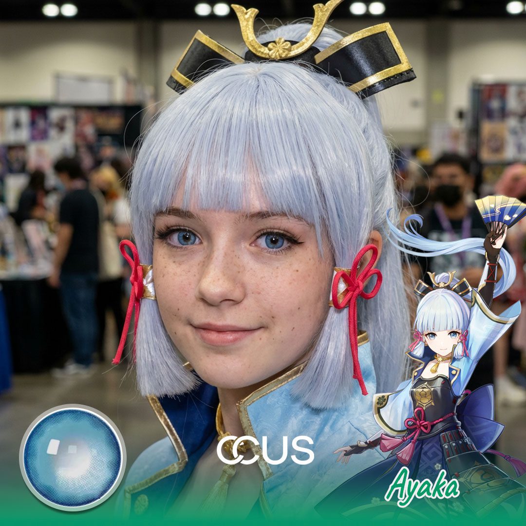 Genshin Impact Ayaka Cosplay Contact Lenses - image 1