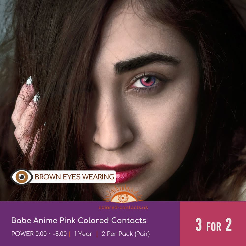 Babe Anime Pink Colored Contacts - thumbnail 2