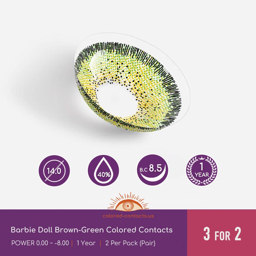 Barbie Doll Brown-Green Colored Contacts - thumbnail 2