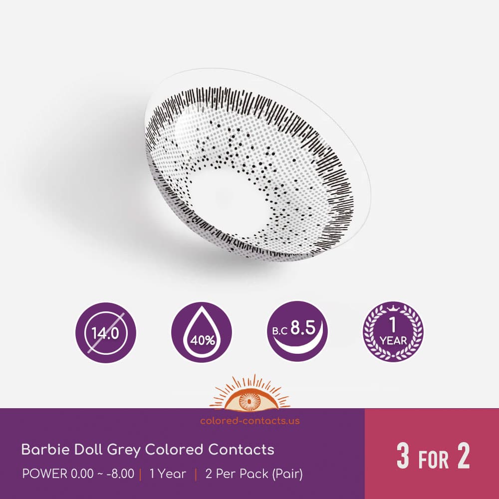 Barbie Doll Grey Colored Contacts - thumbnail 2