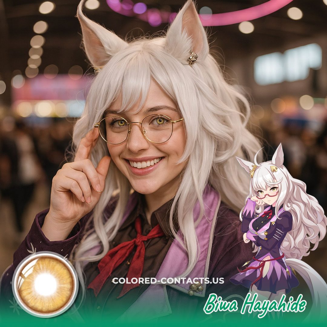 Pretty Derby : Biwa Hayahide Cosplay Contact Lenses | 4-Piece Set - image 1