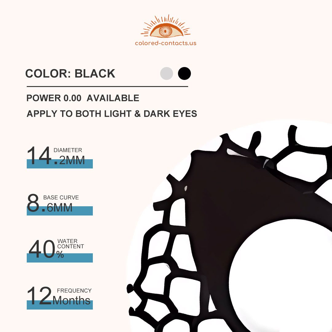 Black Mesh Cat Eye Contacts - thumbnail 3