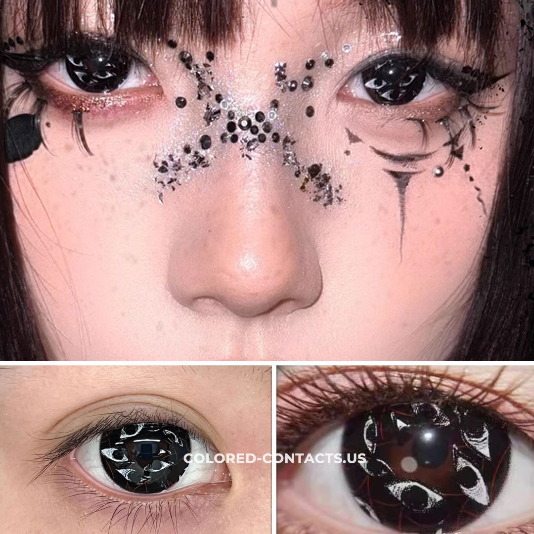 Black Multi-Eye Horror Contact Lenses | 4-Lens Pack - thumbnail 2