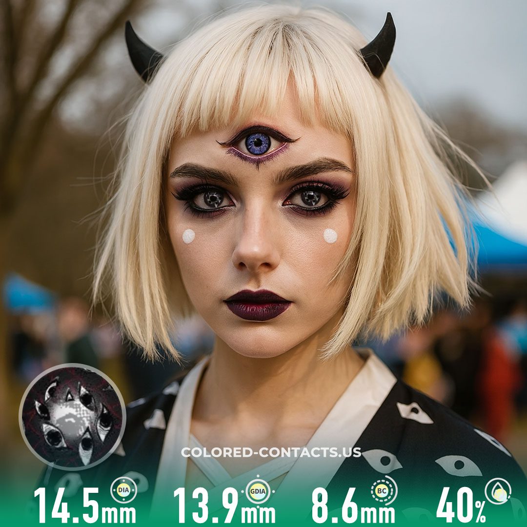 Black Multi-Eye Horror Contact Lenses | 4-Lens Pack - image 1