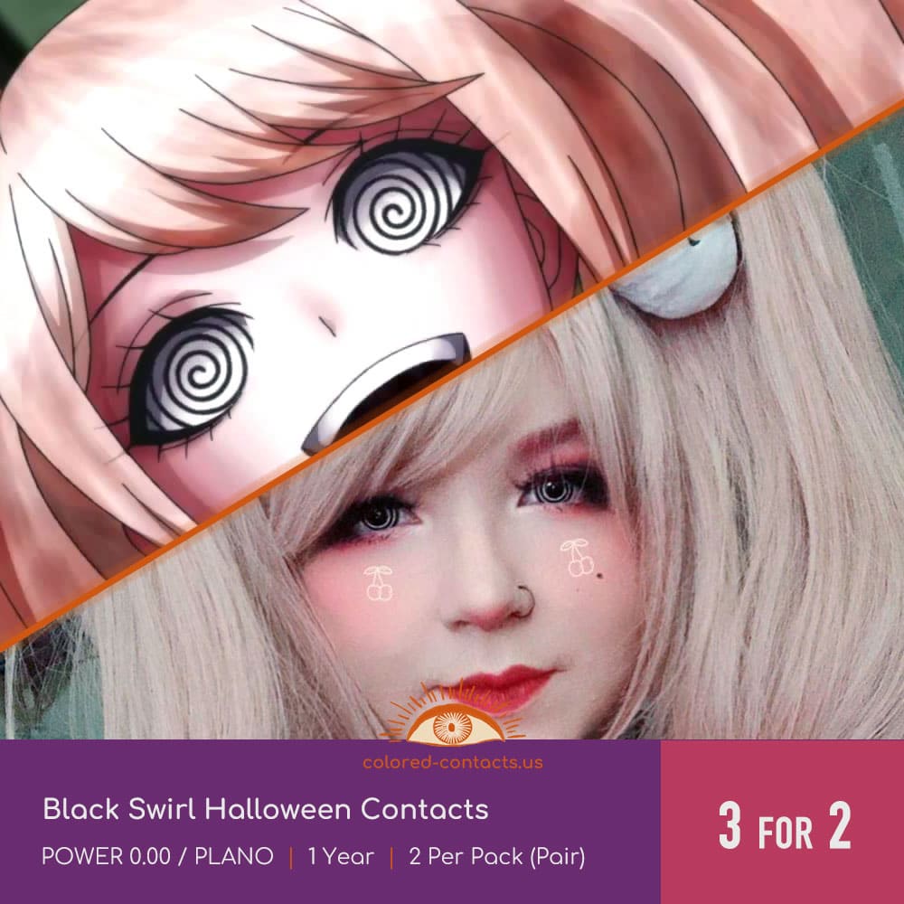 Black Swirl Halloween Contacts - thumbnail 2
