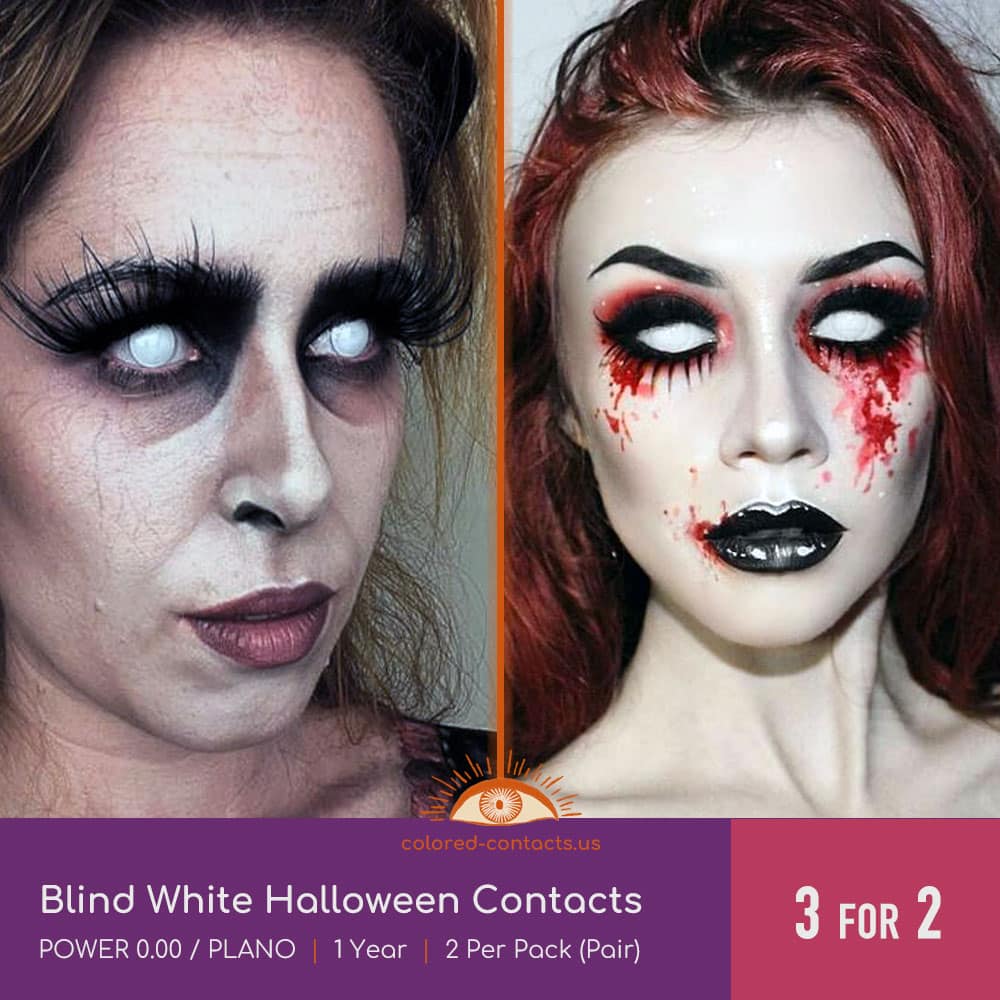 Blind White Halloween Contacts - thumbnail 2