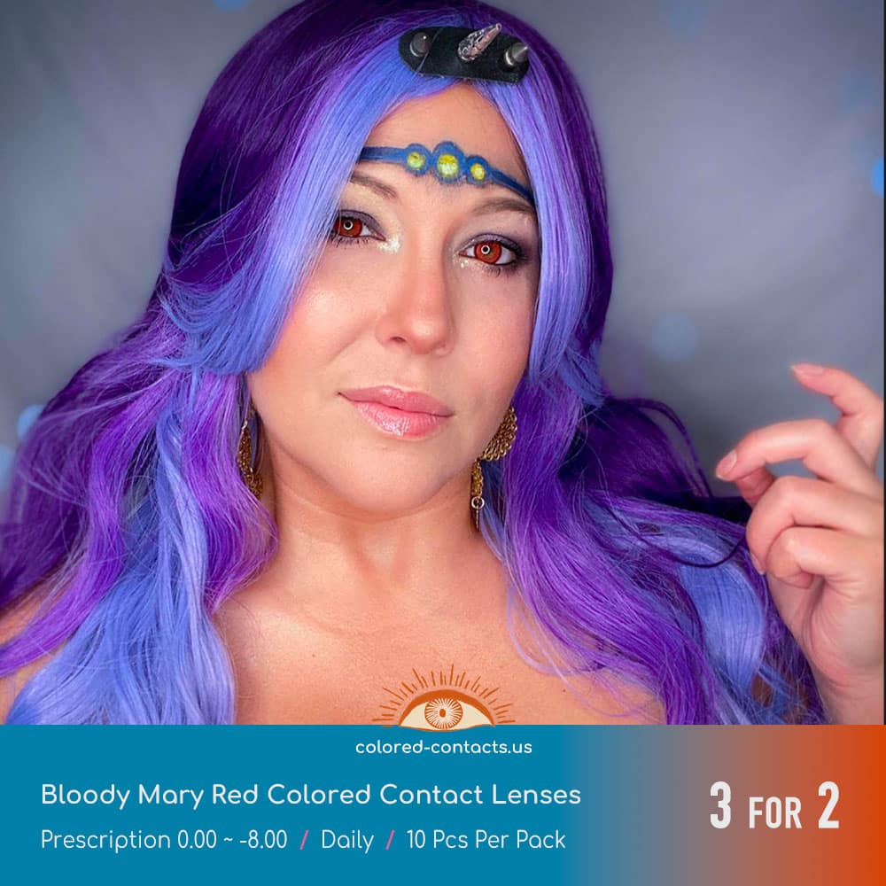 Bloody Mary Red Colored Contact Lenses - thumbnail 2