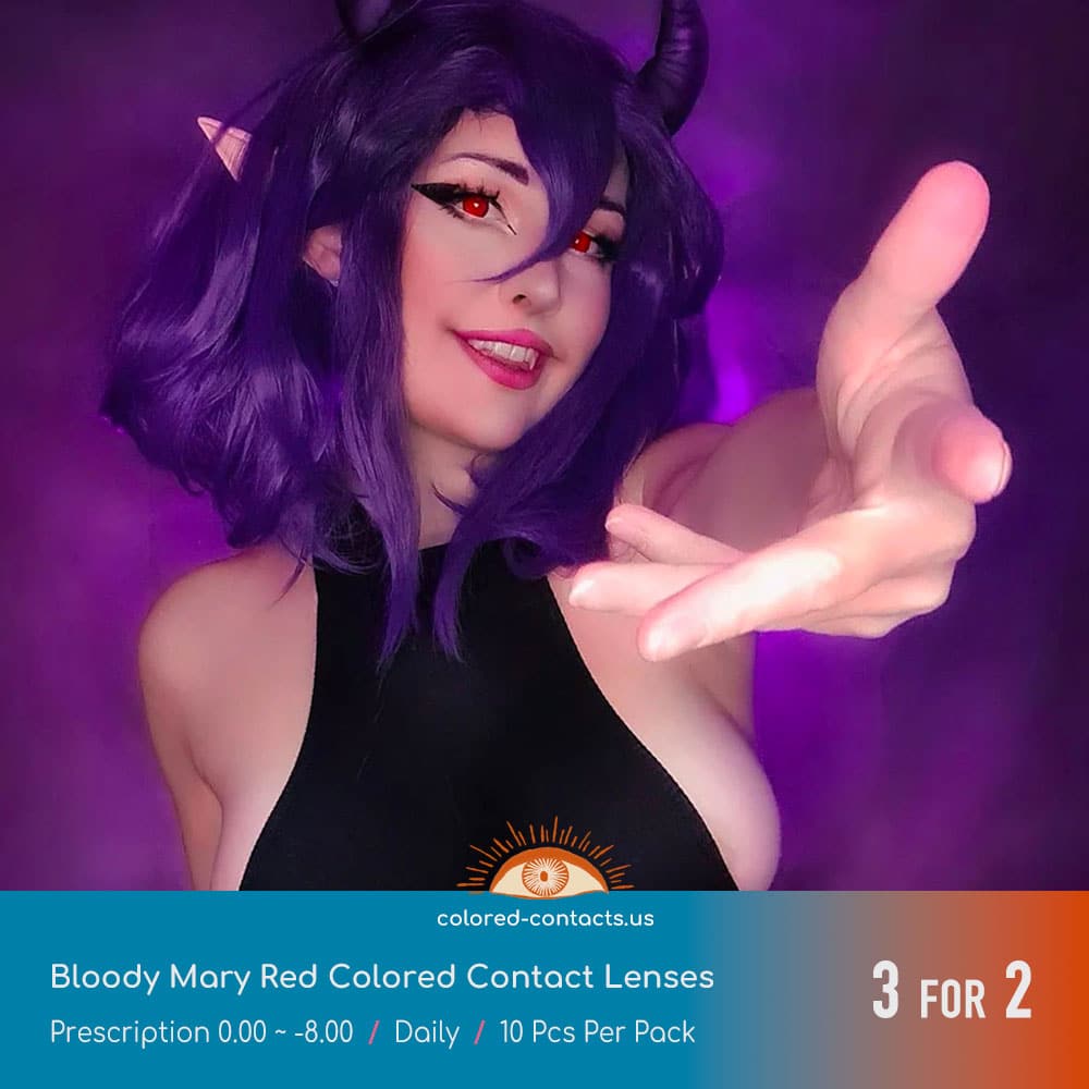 Bloody Mary Red Colored Contact Lenses - thumbnail 9